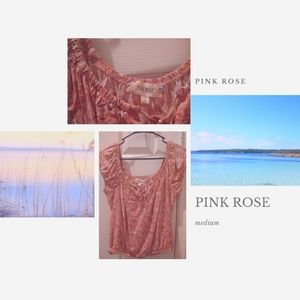 Pink rose short sleeve blouse